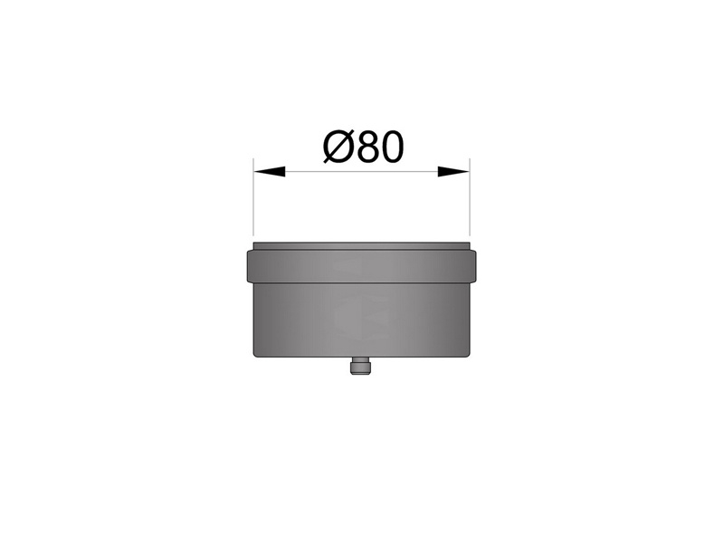 EW 80 1,2 mm T-stuk deksel met kondensafvoer 2