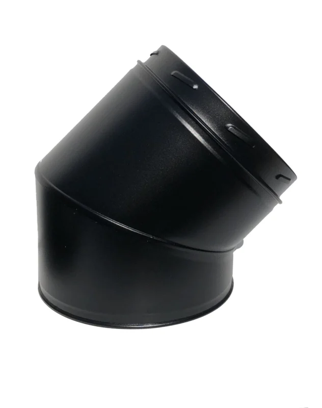 ISOTUBE Plus Twist Lock DW150 x 200 bocht 45 graden met klemand - zwart